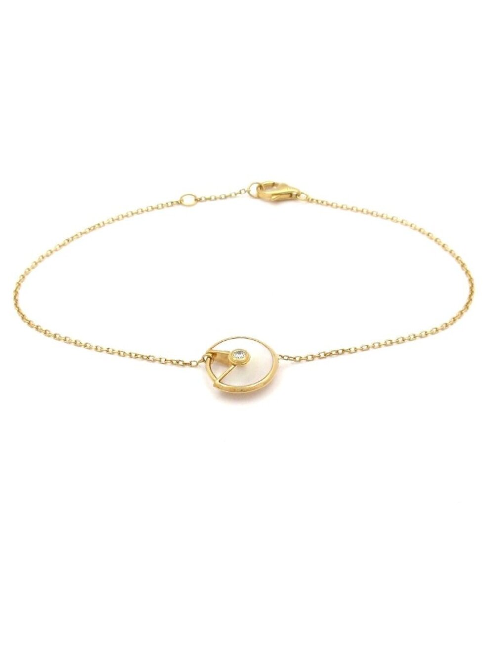 Cartier Bracelet Amulette de 18k Yellow Gold White Mother of Pearl Diamond